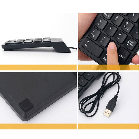 Wired USB Numeric Keypad Slim Mini Number Pad Digital Keyboard 18 Keys for iMac/Mac Pro/MacBook/MacBook Air/Pro Laptop PC Notebook Desktop