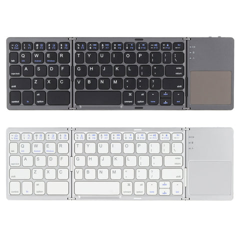 KKmoon Portable Mini Ultra Slim Thin Foldable Folding BT Wireless Keyboard with Touchpad for iPhone 6s/iPad Pro/MacBook Mobile Phone Tablet PC