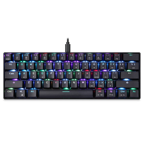 MOTOSPEED CK61 RGB Mechanical Gaming Keyboard Kailh BOX Blue Switches Keyboard 61 Keys Anti-ghosting with Backlight for Gaming Black