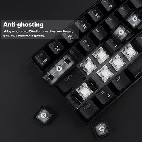MOTOSPEED CK61 RGB Mechanical Gaming Keyboard Kailh BOX Blue Switches Keyboard 61 Keys Anti-ghosting with Backlight for Gaming Black