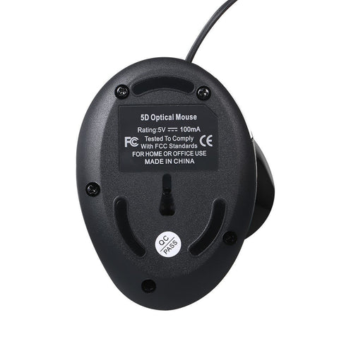 Optical Vertical Mouse Ergonomic Wired Mouse USB Mice 5 Button for PC Laptop(Black)