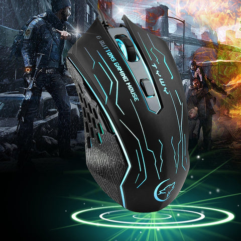 G820 Wired Gaming Mouse 7 Backlights 6 Buttons 3200 Optical DPI