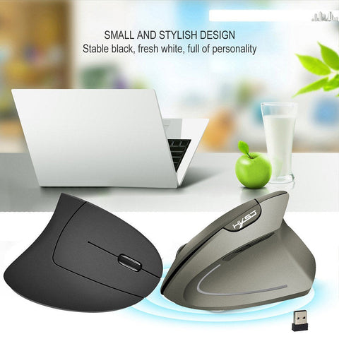 HXSJ T24 2.4G Wireless Mouse Vertical Ergonomic Mouse with USB Receiver Replacement for Notebook PC Laptop Macbook Grey