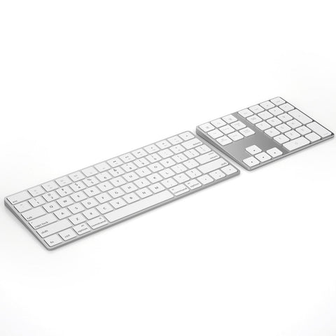 Wireless Numeric Keyboard Aluminium 34 Key BT Keyboard Built-in Rechargeable Battery Keypad for Windows/iOS/Android (Silver)