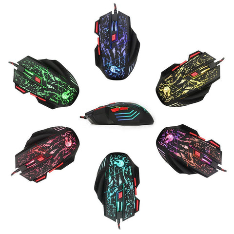 HXSJ H300 USB Wired Gaming Mouse Ergonomic Mice with Breathing Light 5500DPI 7 Buttons for PC Laptop