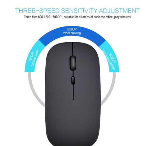 HXSJ Wireless 2.4G Mouse Ultra-thin Silent Mouse Portable and Sleek Mice Rechargeable Mouse 10m/33ft Wireless Transmission (Rose Gold)