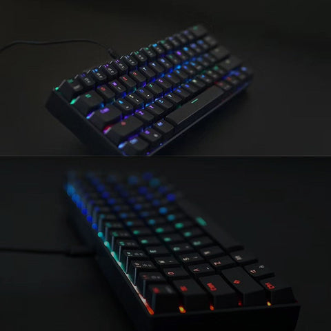 MOTOSPEED CK61 RGB Mechanical Gaming Keyboard OUTMU Red Switches Keyboard 61 Keys Anti-ghosting with Backlight for Gaming Black