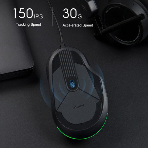 MIIIW 700G RGB Colorful Wired Gaming Mouse 6 Buttons 7200DPI Ergonomic Gamer PC Mouse