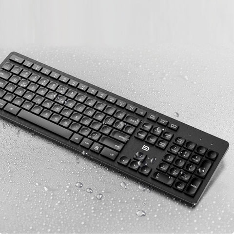 FUDE Wireless EK783 Keyboard & Mouse Combo 2.4GHz Concave Button Set Smart Power-Saving Silent Clicks Slim Combo for Laptop, Computer Black