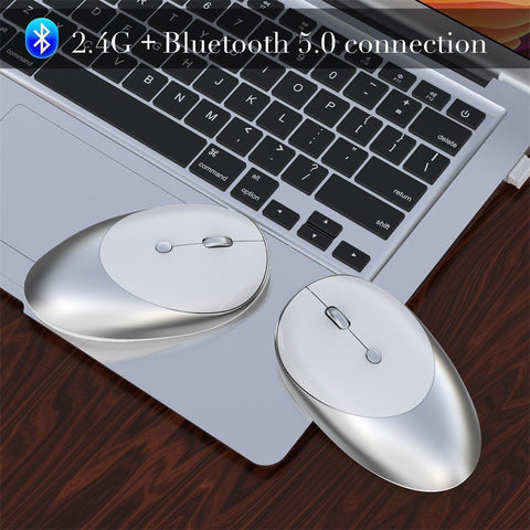 HXSJ T36 Three Mode BT 3.0 + 5.0 + 2.4G Wireless Mouse Silm Silent Design Rechargeable Optical Mouse For iPad PC Laptop