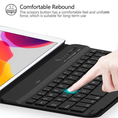 BT3.0 Wireless Keyboard Case iPad Protective Case Detachable Keyboard Case Replacement for iPad 10.2(2019) (Rose Gold-White)