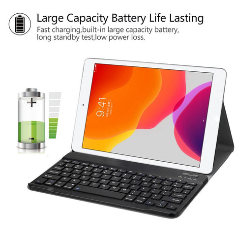 BT3.0 Wireless Keyboard Case iPad Protective Case Detachable Keyboard Case Replacement for iPad 10.2(2019) (Rose Gold-White)