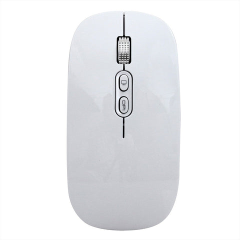 M103 Rechargeable Wireless Mouse 2.4G Wireless Mouse Ultra-thin Mute Mouse 3 Adjustable DPI Built-in 500mAh Battery White