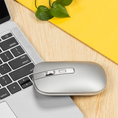 HXSJ M30 Rechargeable Wireless Mouse 2.4GHz Mice 1600DPI Metal Scroll Wheel For Working Office Silver
