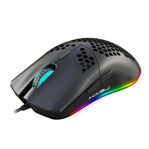 HXSJ J900 USB Wired Gaming Mouse RGB Gaming Mouse with Six Adjustable DPI Ergonomic Design for Desktop Laptop Black