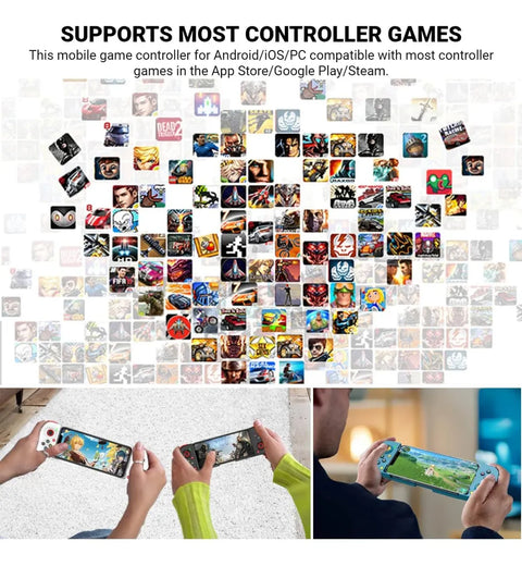 Yisovo Stretchable Game Controller, Mobile Phone Gamepad, Bluetooth 5.0 Wireless Game Console Controller for Android, iOS, PC