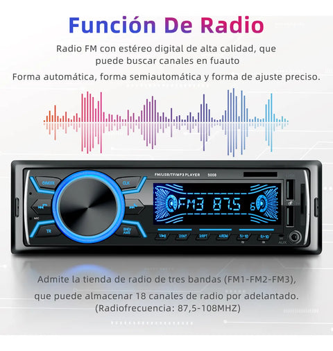 Yisovo Car Stereos MP3 Bluetooth Voice Assistant Fast Charging Screen