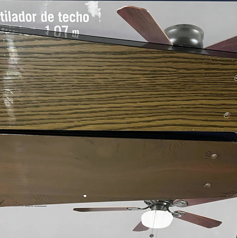 Yisovo Middleton Coffee Ceiling Fan with Light 42in [x2] Frame Color Black with Coffee