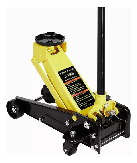 Yisovo Hydraulic jack for 3T vehicles, yellow and black floor format