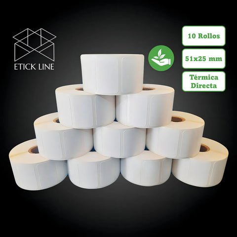 Yisovo Direct Thermal Labels 2x1 (51x25mm) 10 Rolls 1000 Each White Color