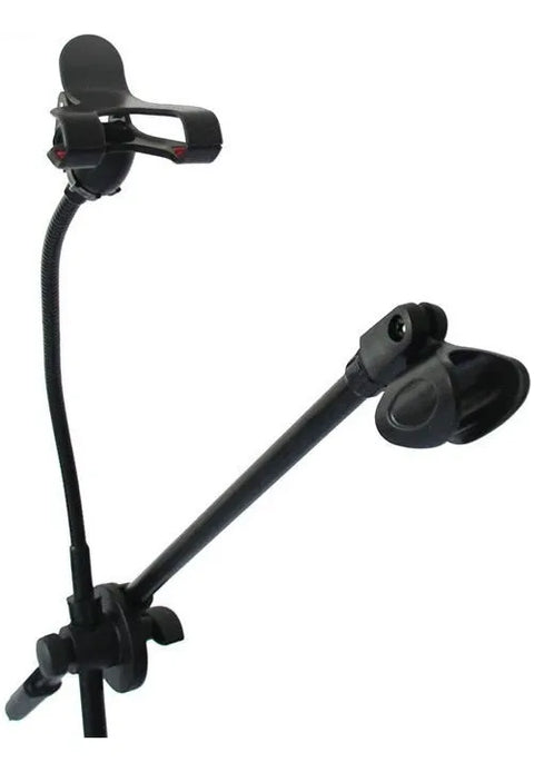 Yisovo Microphone and Phone Tripod Stand with Adjustable Heads, Black