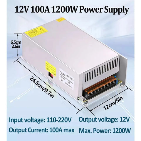 Yisovo 12v 100a Switching Power Supply Eliminator Transformer Driver
