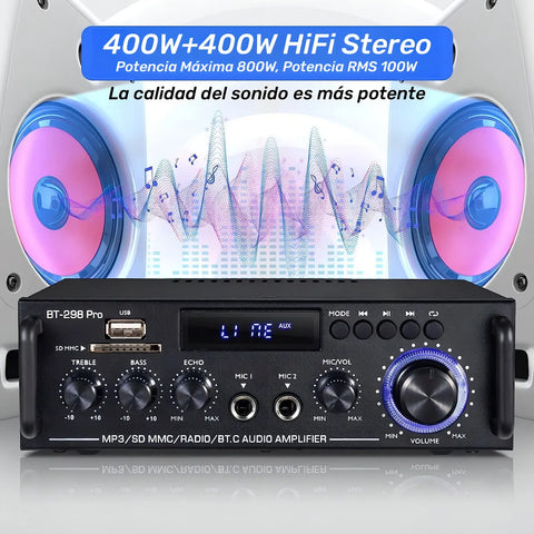 Yisovo  AB BT-298Pro Black 600W Audio Amplifier