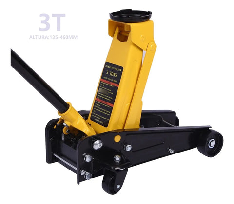Yisovo Hydraulic jack for 3T vehicles, yellow and black floor format