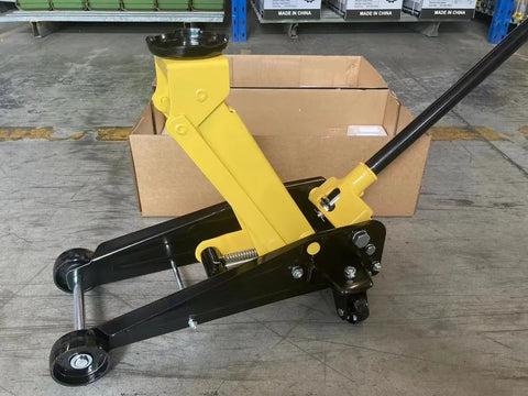 Yisovo Hydraulic jack for 3T vehicles, yellow and black floor format