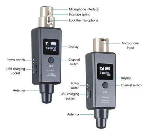Yisovo UHF DSP Wireless Microphone Transmitter Receiver System in color as shown in the picture