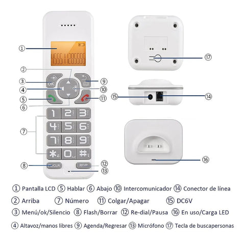 Yisovo D1102b Cordless Phone - White