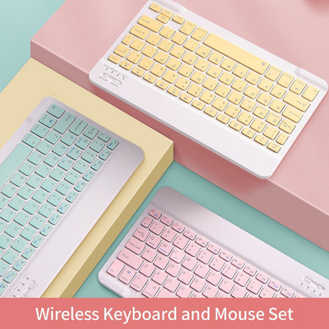 Tablet Wireless Keyboard and Mouse Combo Ultra-slim Design Rechargeable Battery for Smartphone Tablet Compatible with iPhone iPad Computer Support System MASOS iOS Windows