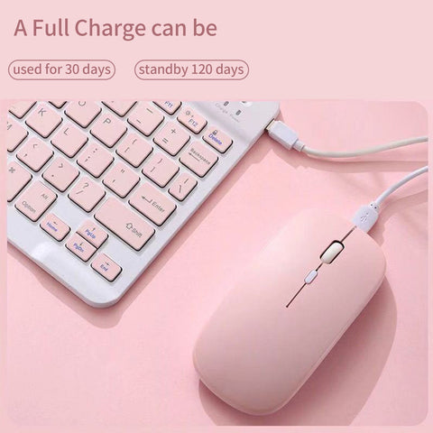 Tablet Wireless Keyboard and Mouse Combo Ultra-slim Design Rechargeable Battery for Smartphone Tablet Compatible with iPhone iPad Computer Support System MASOS iOS Windows