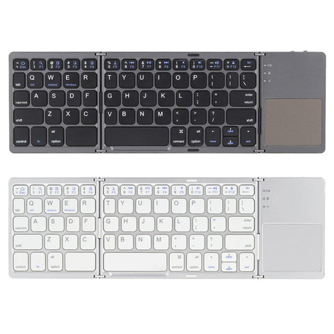 Portable Mini Ultra Slim Thin Foldable Folding BT Cordless Keyboard with Touchpad for Mobile Phone PC