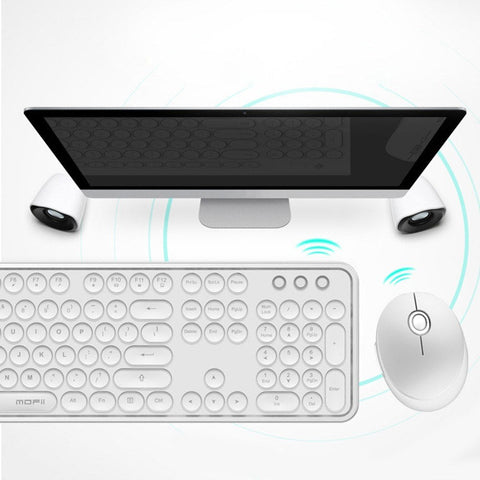 Cordless Mechanical Keyboard Mouse Round Cap Keyboard Office Desktop Keyboard and Mouse Set