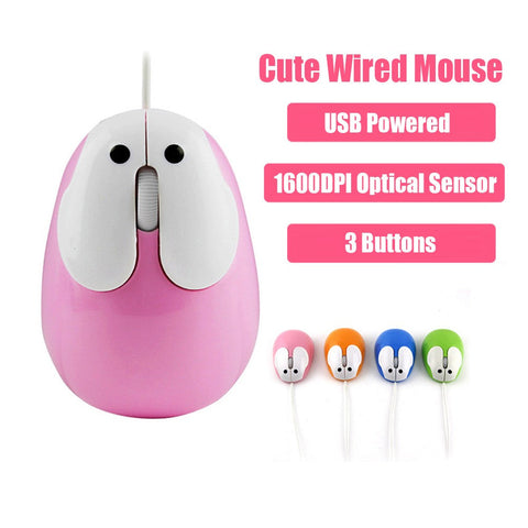 Cute Wired Mouse Mini Laptop Mouse 1600 DPI Optical Sensor/3 Buttons/Ergonomic Design/USB Powered Computer Mice for Windows PC Laptop Gamers Office/Home use