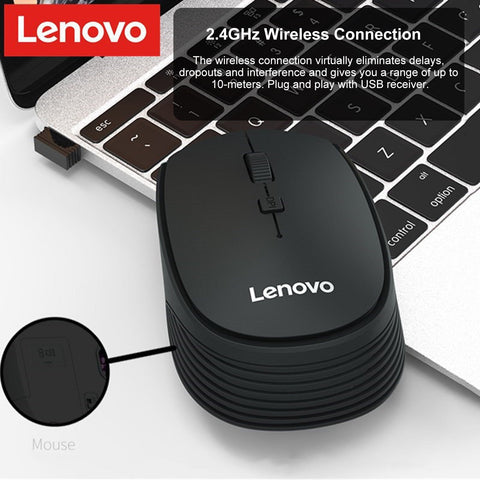 Lenovo M202 2.4GHz Wireless Mouse Optical Mouse Office Business Mice with USB Receiver for PC Laptop Computer